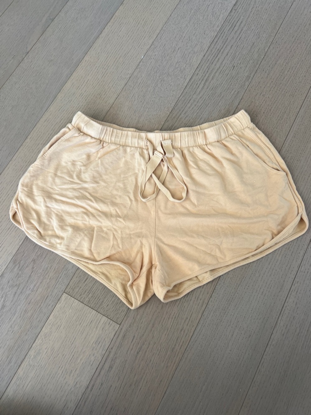 Eberjey Light Peach Beige Drawstring Sleep Shorts